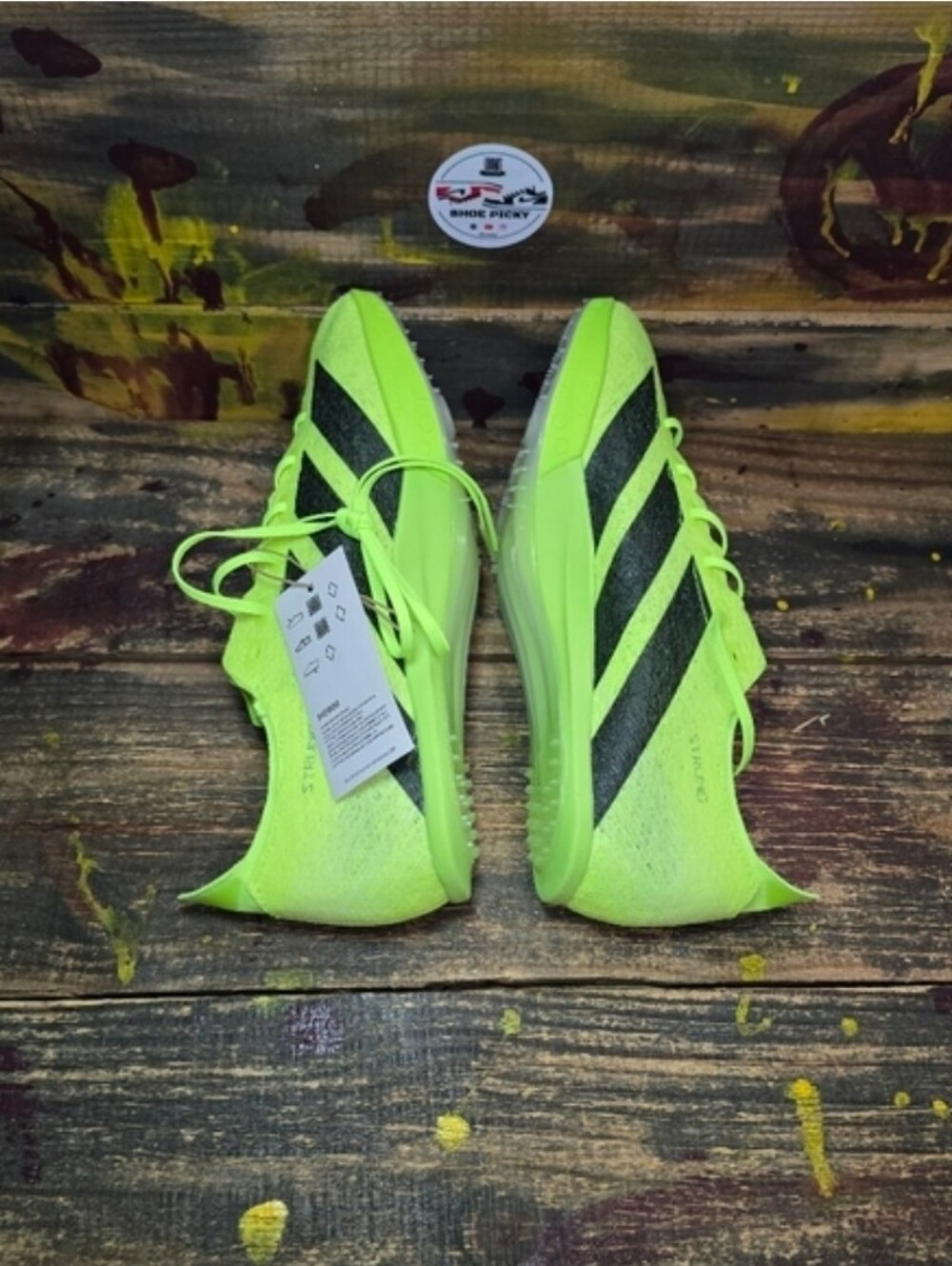 Adidas Adizero Prime SP 3 Strung Spikes Neon Lucid Lemon IH5800 Men’s Sz 7 New - Picture 5 of 8